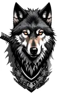 wolf and samurai tattoo design idea