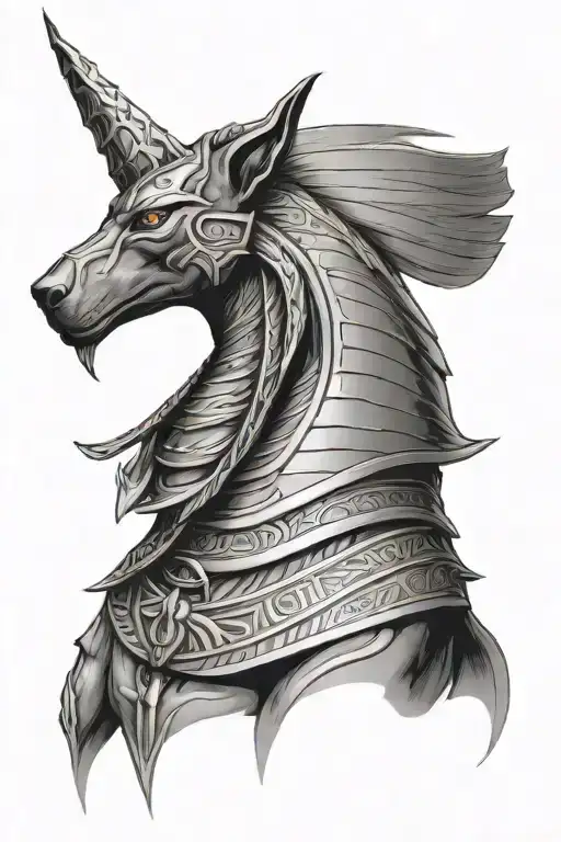 Anubis egypcian god tattoo design idea