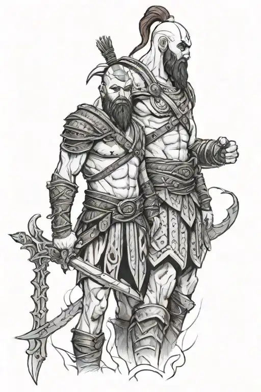 kratos and atreus tattoo design idea