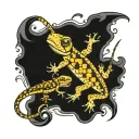 salamander and bee flying tattoo design idea