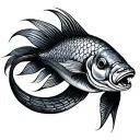 eel with fighting fish style fins tattoo design idea