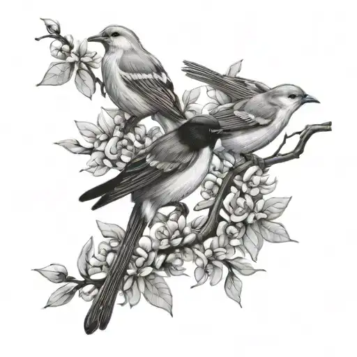birds on a branch spine tattoo tattoo design idea