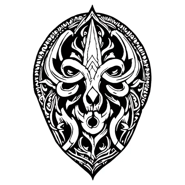 An ornamental Round Style Viking pattern tattoo design idea