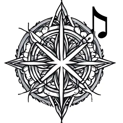 unalome symbol in a fine line, pisces star sign libra star sign capricorn star sign aries star sign music notes gratitud tattoo design idea