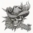 Desperados text western type tattoo design idea