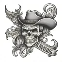 Desperados text western type tattoo design idea