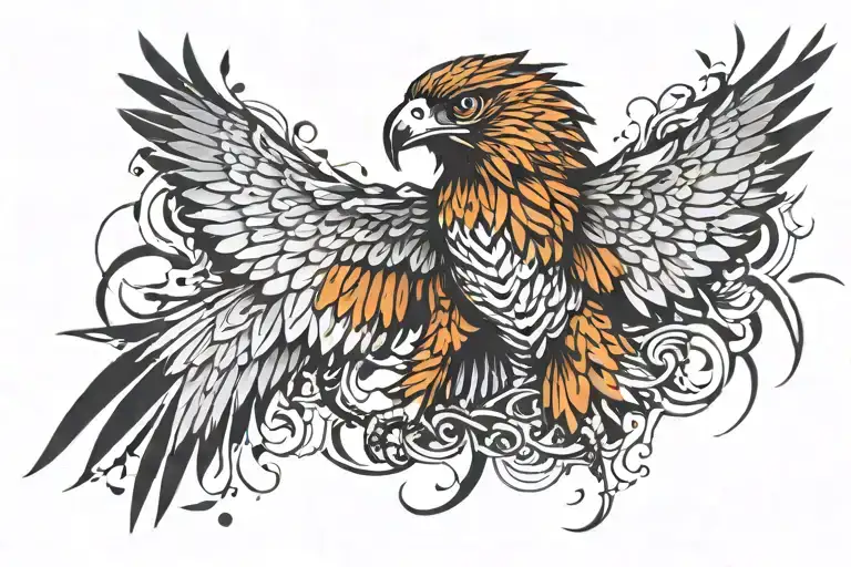 Hawk tattoo design idea