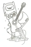 Camera, Guitar, Adventure Time characters exploring tattoo design idea