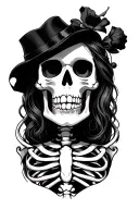 sassy skeleton tattoo design idea