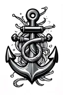nautical elements like anchors tattoo design idea