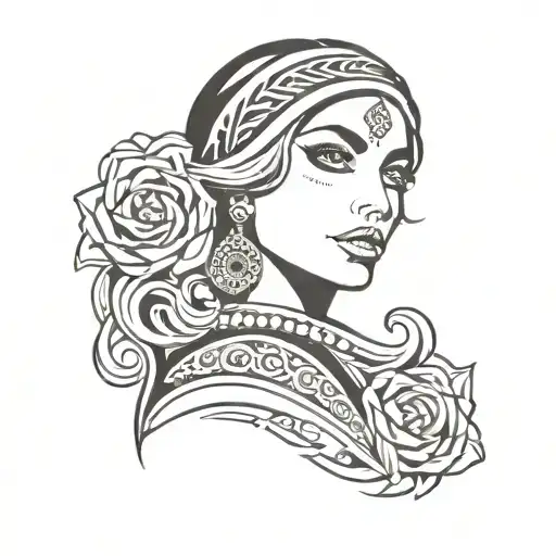 Gypsy looking tattoo design idea