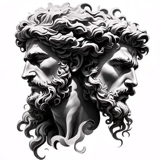 zeus y poseidon tattoo design idea