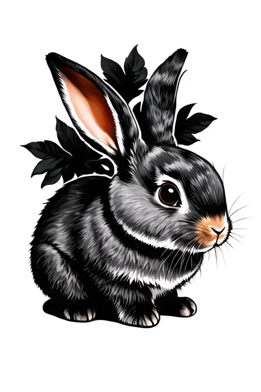 bunny tattoo design idea