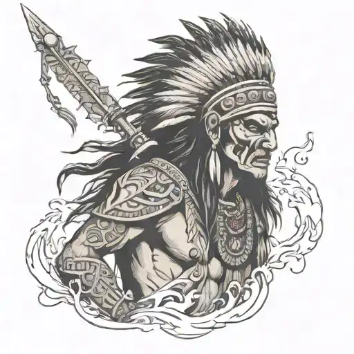 Indian warrior tattoo design idea