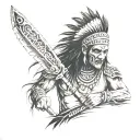 Indian warrior tattoo design idea