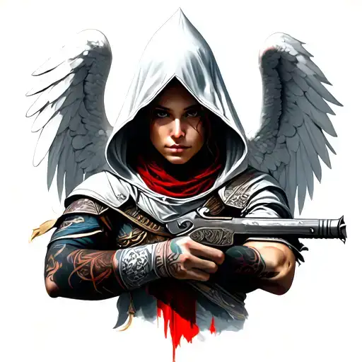 Angel assasins creed tattoo design idea
