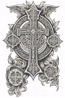 Saint Benedict cross tattoo design idea