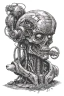 area51 horror realistic black experiment tattoo design idea