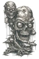 area51 horror realistic black experiment tattoo design idea