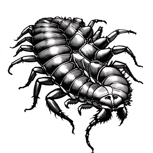 Sketch of a centipede, in place of the trunk-a dance of opium-style people tattoo design idea