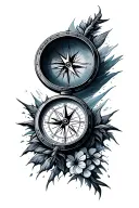 compass Antarctica outline tattoo design idea