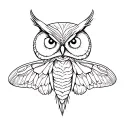 Moth Owl Fine line tattoo tattoo design idea