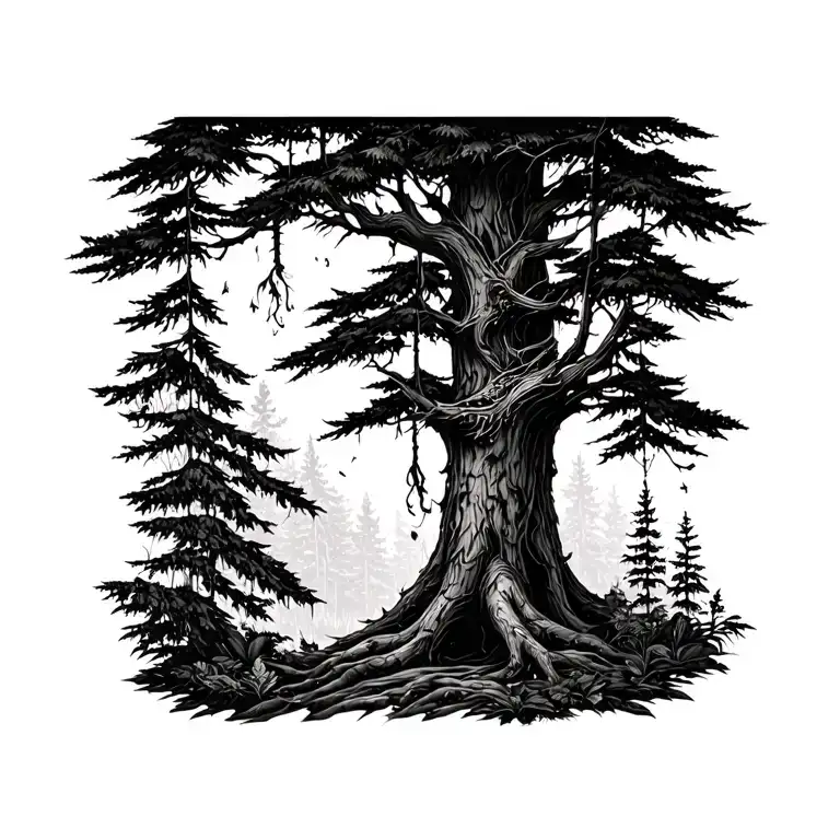 forest nature inspired tattoo tattoo design idea