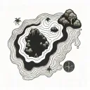 Island Top Down Topographical Map Tattoo tattoo design idea