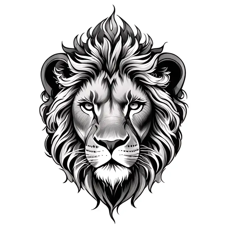 mandala lion face emerging representing imagination tattoo design idea