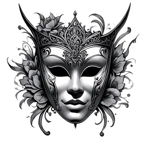 Venetian Mask tattoo design idea