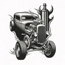 hot rod tattoo design idea