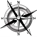 compass rose with L, K, A, A as the cardinal directions.   tattoo design idea