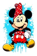 gangster bandana red Mickey mouse tattoo design idea