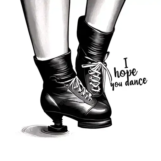 tap shoes with the words I hope you dance tattoo design idea
