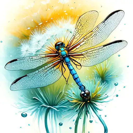 dragonfly dandelion water tattoo design inspired tattoo design idea