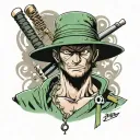 Zoro one piece tattoo design idea