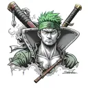 Zoro one piece tattoo design idea