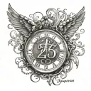 the date “12-03-2006” in roman numeral and underneath write in script “2:24 AM” tattoo design idea