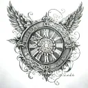 the date “12-03-2006” in roman numeral and underneath write in script “2:24 AM” tattoo design idea