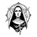 nun horny tattoo design idea