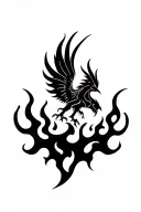 coverup Phoenix rising from flames tattoo design idea