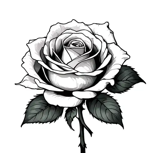 Sketch of a rose that grown from concrete brick wall in background  tattoo design idea