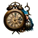 father time with a clock tattoo design idea