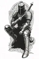 croatian knight kneeling tattoo design idea