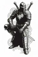 croatian knight kneeling tattoo design idea