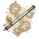 cigarette smoke forming Sagittarius constellation  tattoo design idea