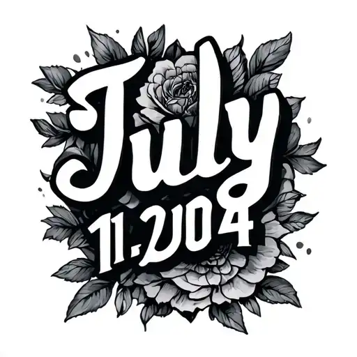 "July 11, 2004" birth date tattoo design idea