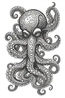 octopus crab holding tattoo design idea