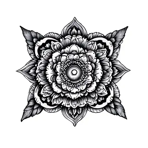 Cuon Coon Mandala hand tattoo design idea
