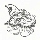 sheet ghost with running shoes tattoo design idea